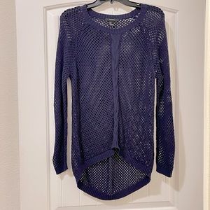 Forever 21 blue crochet cover top